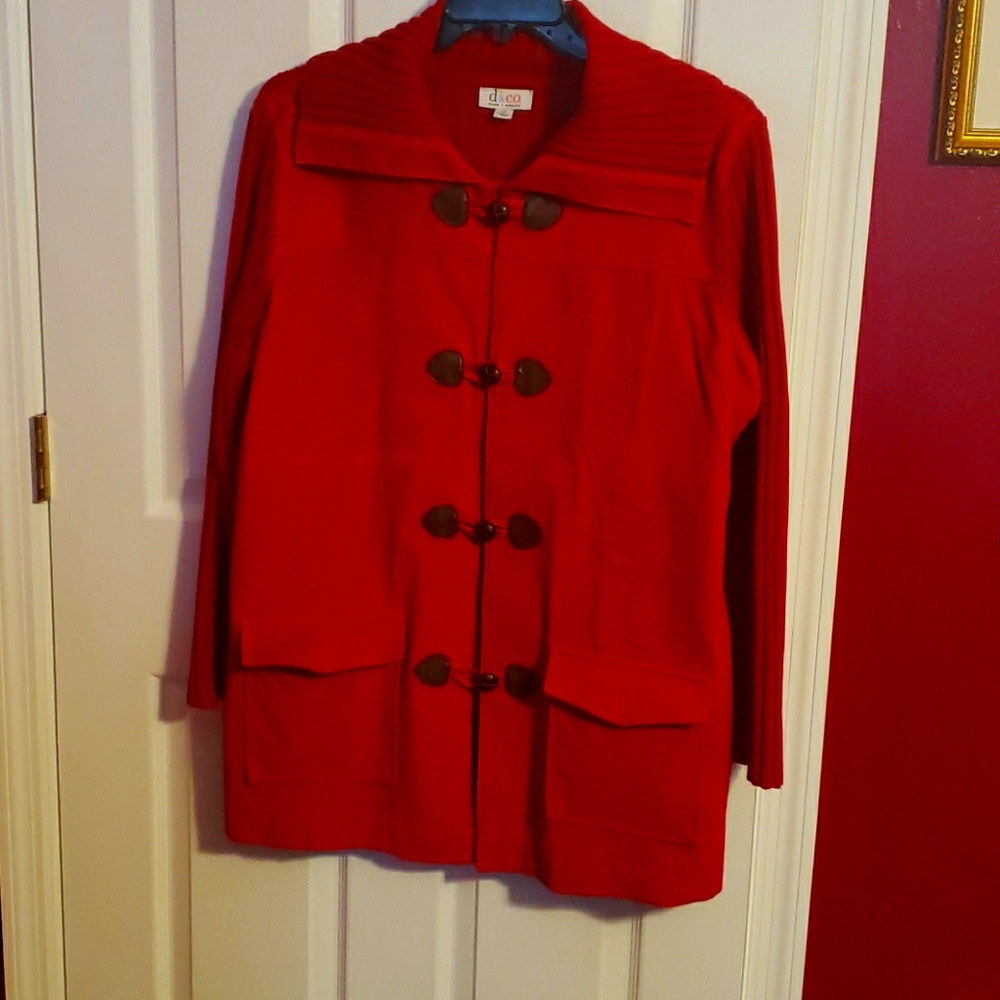 D & Co Red Corduroy Sweater